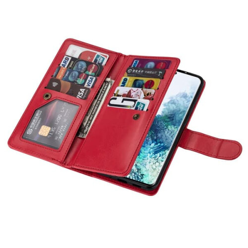 FLOVEME Wallet Case for Samsung Galaxy S23 Plus Red