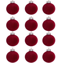 Dgankt red velvet Christmas balls 12 pcs 3.15 inch