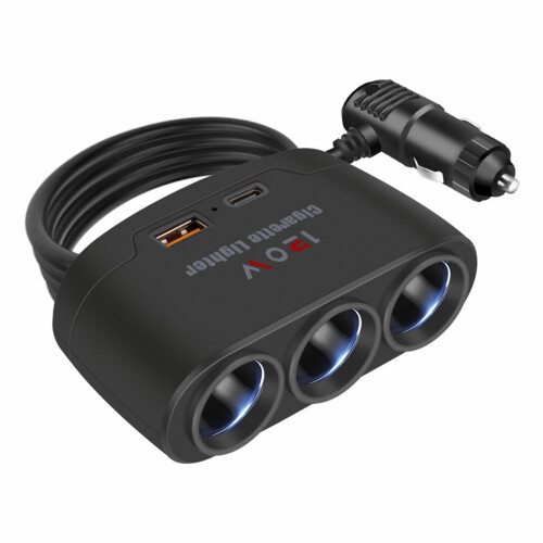 Car Cigarette Lighter Adapter PD3.1 120W 12V/24V 60cm 1