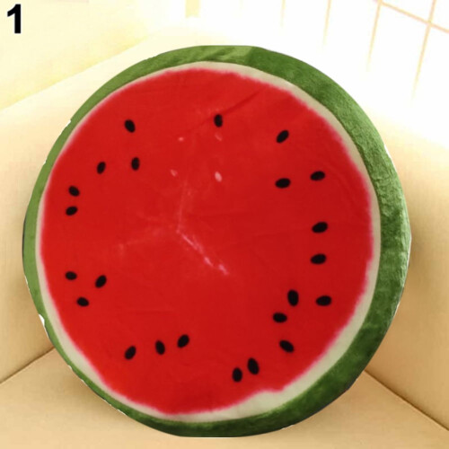Oreiller rond et doux Windfall orange kiwi pastèque fruits 3D 1