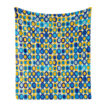 Flannel fleece throw blanket yellow blue grid pattern