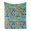 Flannel fleece throw blanket yellow blue grid pattern 1