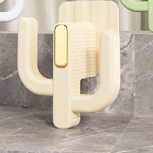 Wall-Mounted Slipper Rack with Hooks Yellow 1 Pc