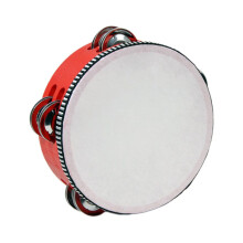 Wooden Tambourine 6 inch Red Birch Double Row