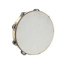 Wooden Tambourine with Metal Jingles 10 Inch