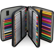 PU Leather Pencil Case Black 120 Compartments