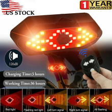 DISEN Bike Turn Signal Light 100 Lumens USB Rechargeable