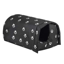 Outdoor Cat House Waterproof Warm Washable Black XL