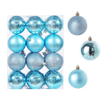 CHGBMOK Christmas ornaments light blue shatterproof 6cm 24