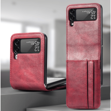 Samsung Galaxy Z Flip3 wallet case with card holder red