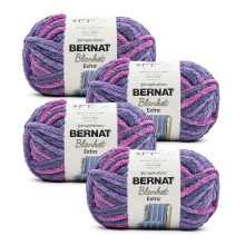 Hilo de poliéster Bernat Blanket Extra #7 Jumbo, color púrpura atardecer, 300 g (10.5 oz), 97 yardas (paquete de 4)