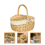 Wicker Picnic Basket with Lid and Handle, Large, Washable 1