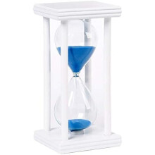Hourglass Clock Wooden 60 Minutes Blue Sand
