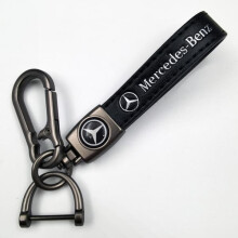 Car Leather Bike Keychain Metal Finish Heavy Duty Silver