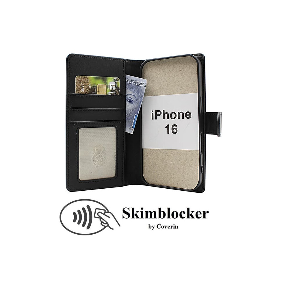 Iphone 16 Wallet Case Skimblocker Glitter Pink 962029735687