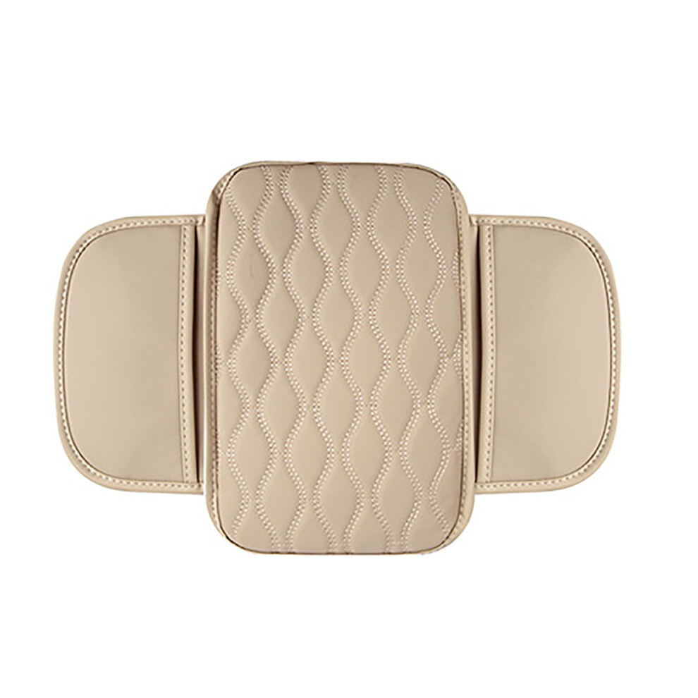 Car Armrest Storage Bag Leather Universal Beige 972745035664