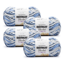 Bernat Blanket Tie Dye-ish #6 Szupervastag Poliészter Fonal, Kék Égbolt10.5oz/300g, 220 Yard (4 db-os csomag)