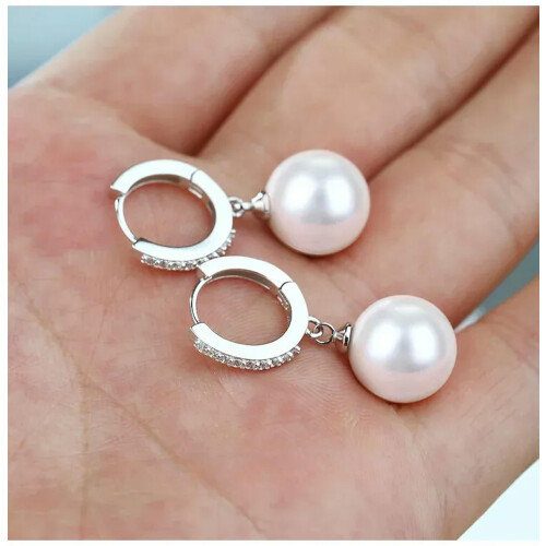 Pearl Sterling Silver Earrings 925 Silver 1 Pair 1
