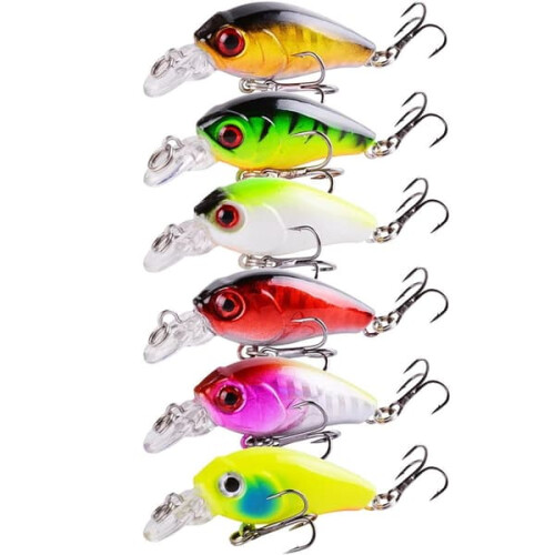 Colorful wobblers set 6 pcs 4.5 cm 3.8 g