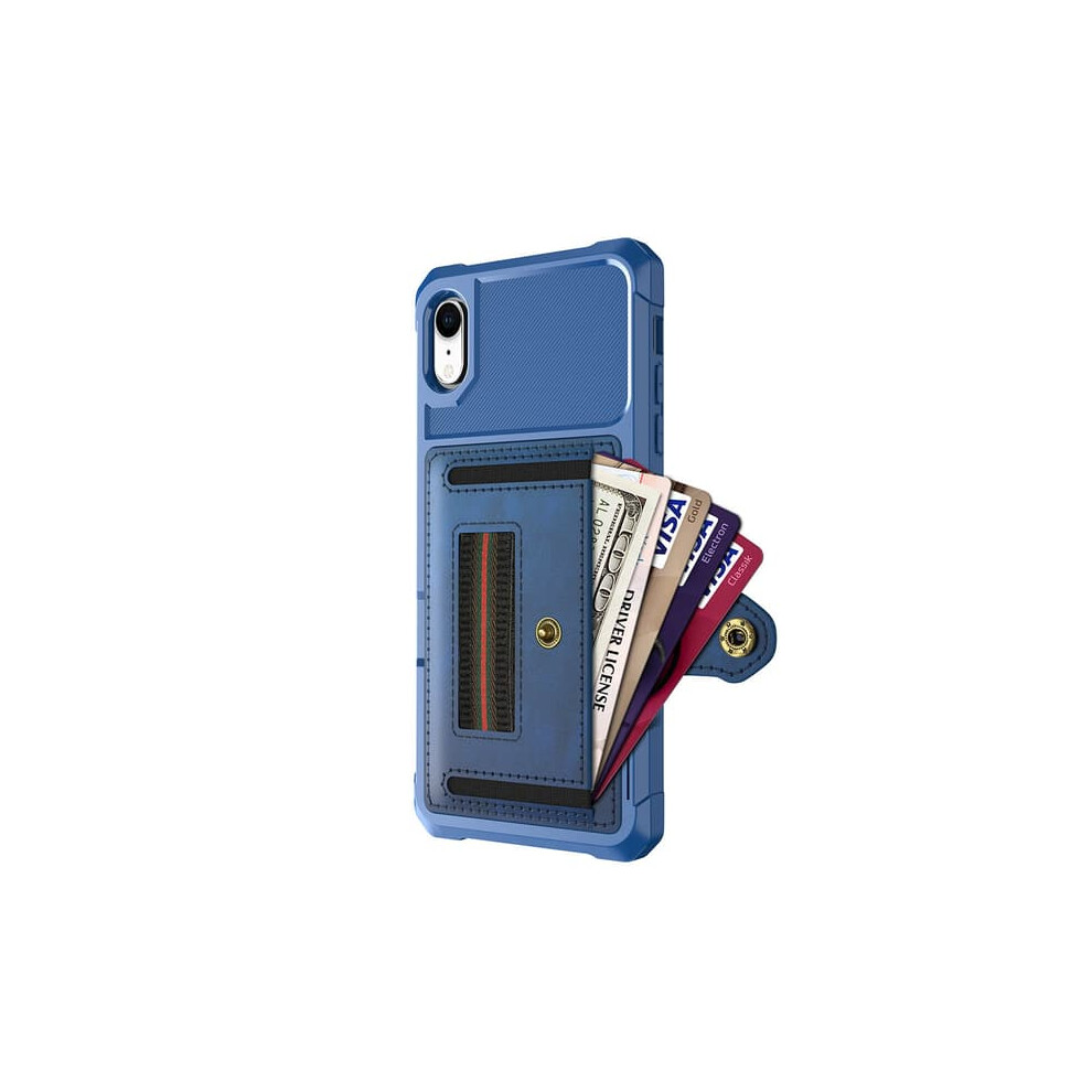 Iphone Xr Case Shockproof With Card Holder Blue 962029720126