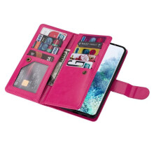 FLOVEME Wallet Case for Samsung Galaxy S23 Plus Rose Red