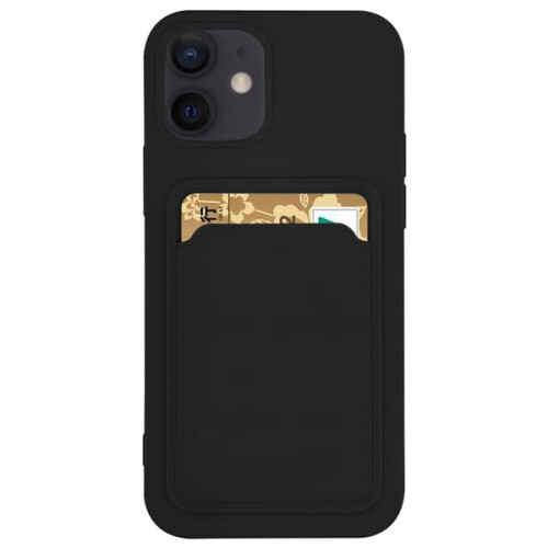 Compatible con iPhone 12 - Funda con tarjetero FLOVEME Negra