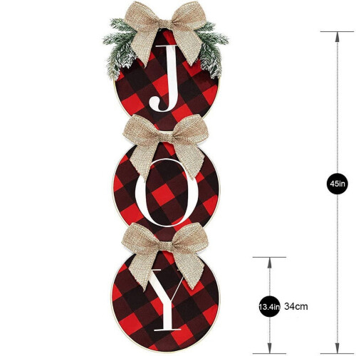 Guirlanda rústica de madeira e juta com estampa xadrez búfalo, 30 cm (12 polegadas) 1