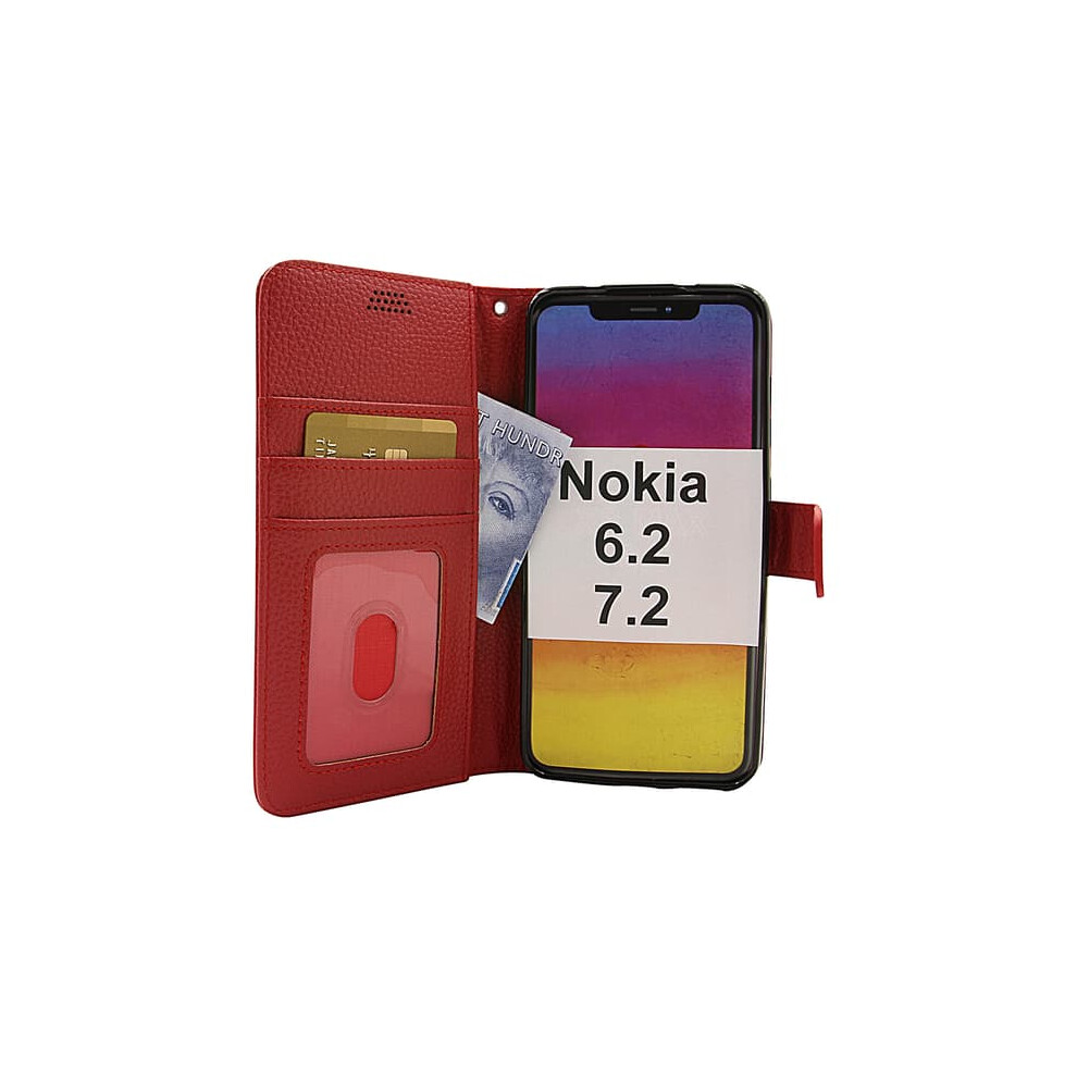 Nokia 6.2 7.2 Wallet Stand Case Red 962029734260