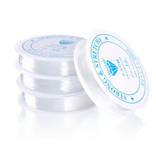 Transparent Elastic Thread for Jewelry Making 0.8mm 2-Pack