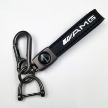 Car Leather Bike Keychain Metal Finish Heavy Duty Silver