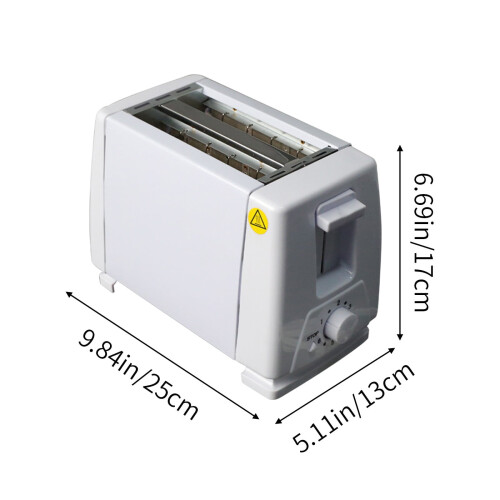 2-Slice Toaster White Compact Countertop 2