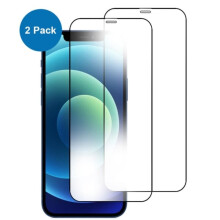 Pacáiste 2 - comhoiriúnach le iPhone12 / 12Pro - Gloine Tempered 9H - Ardchaighdeán comhoiriúnach le iPhone12 / 12Pro