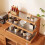 Wood Desk Organizer Shelf 3-Tier Brown 5