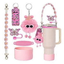 Thermos Mug Accessories Set Pink Reusable Kit