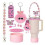 Thermos Mug Accessories Set Pink Reusable Kit 1