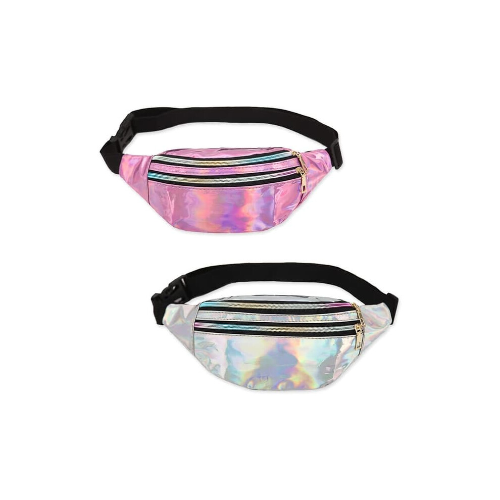 Holographic Waist Bag Waterproof Purple/Silver 962029739890