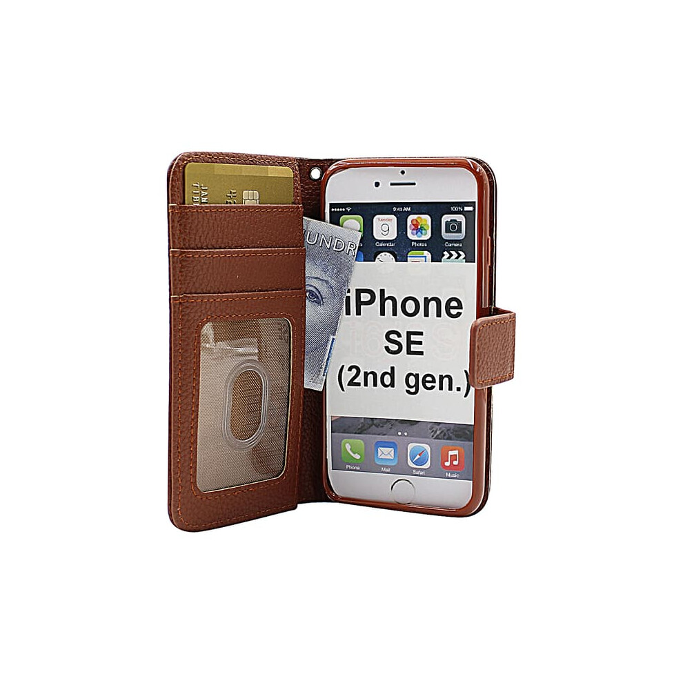 Stand Case Wallet For Iphone Se 2Nd Gen Brown 962029742678