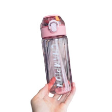 Straw Water Bottle Portable Sports Cup 650ml