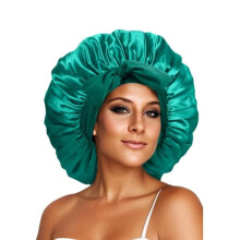 Satin Sleep Hat for Women with Silk Lining Black