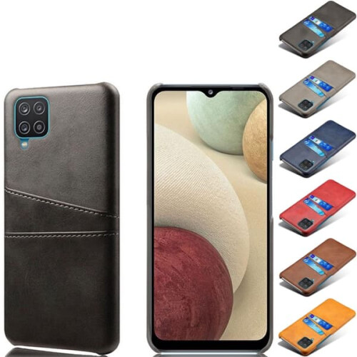 Card Holder for Samsung Galaxy A12 Case Red