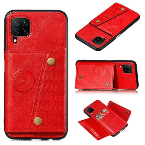 Samsung Galaxy A22 4G case with card holder red
