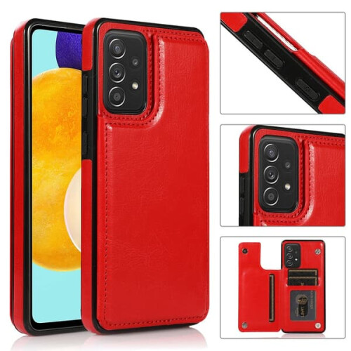 Samsung Galaxy A72 case with card holder red
