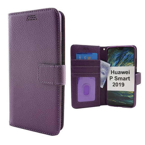 Carteira Standcase compatível com Huawei P Smart 2019 (Roxa)