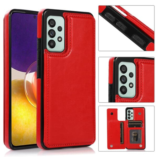 Samsung Galaxy A33 5G case with card holder red