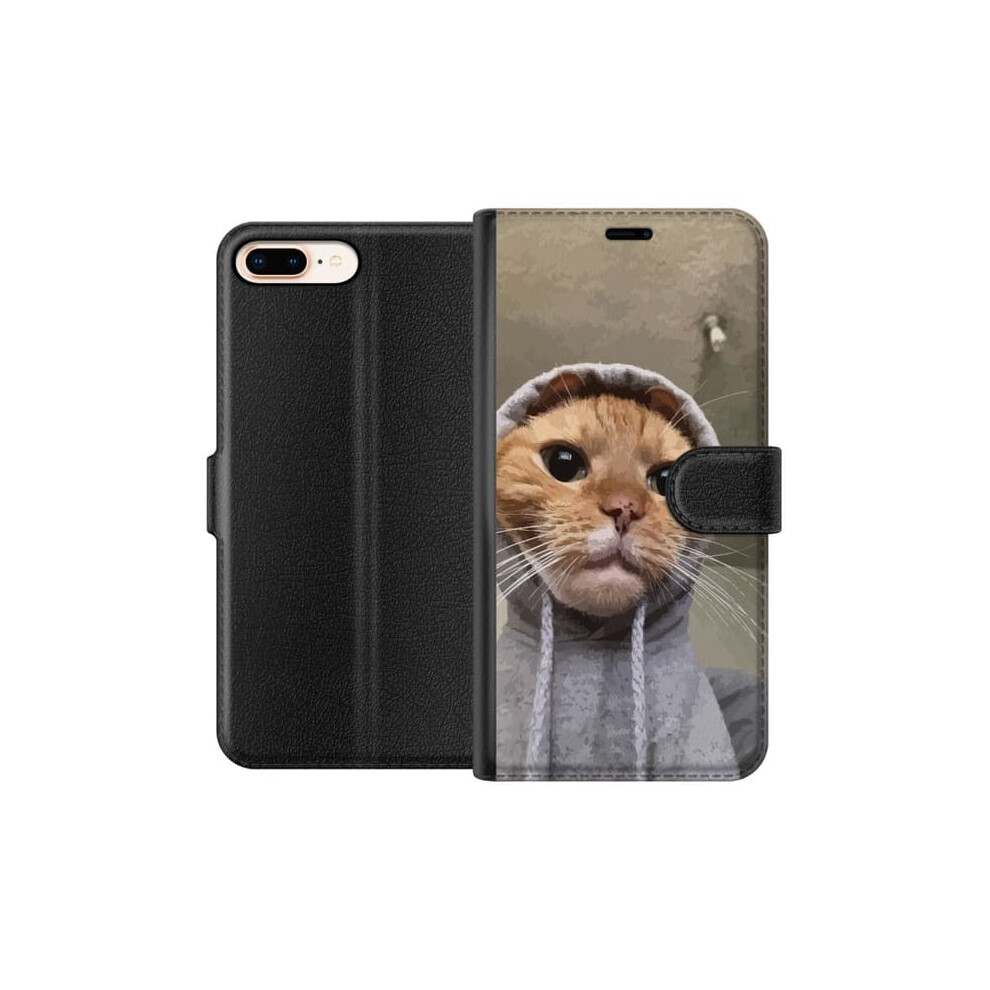 Iphone 8 Plus Wallet Case With Cat Sweater Design 962029716891