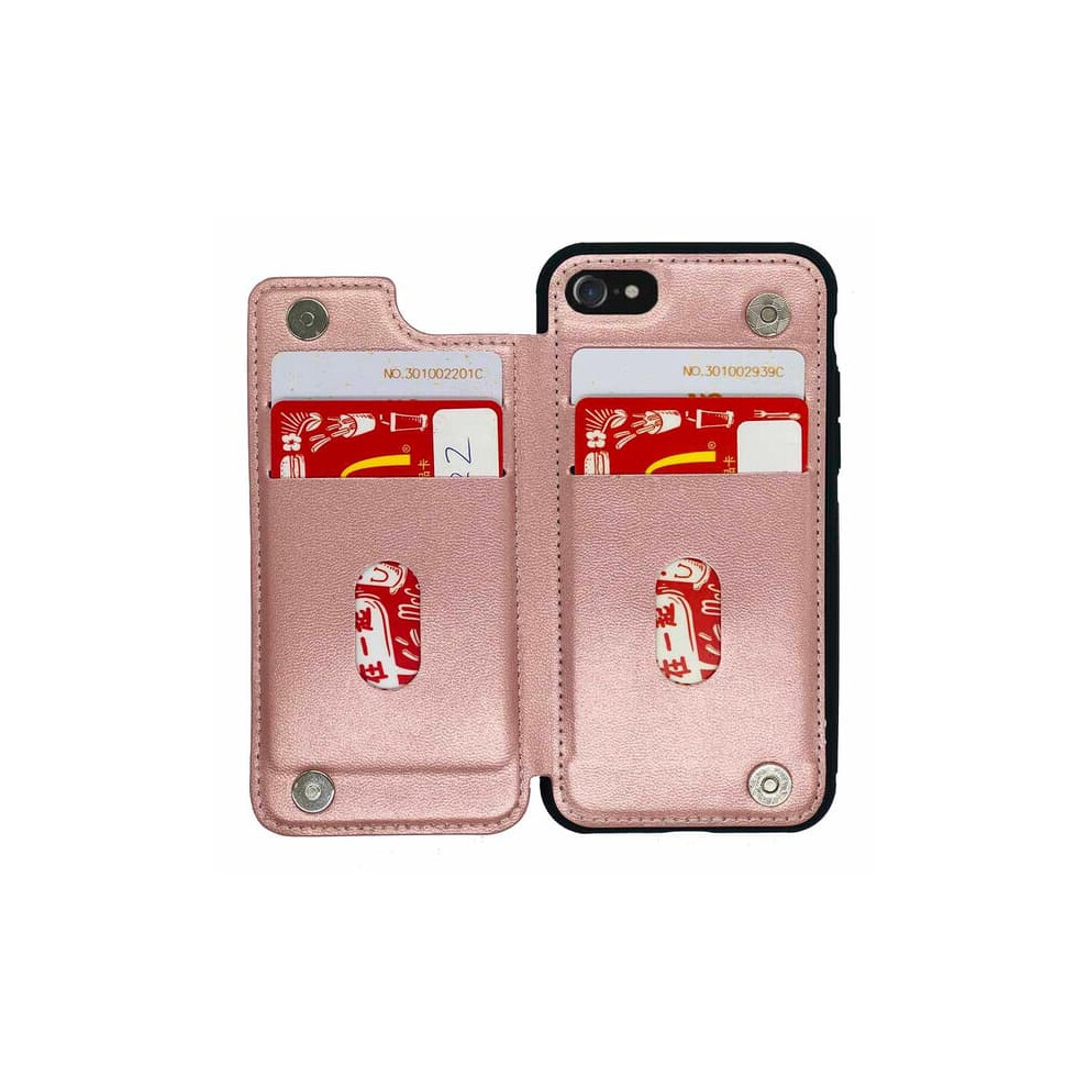 Iphone 7 Shockproof Case With Card Slot Rose Gold 962029718673