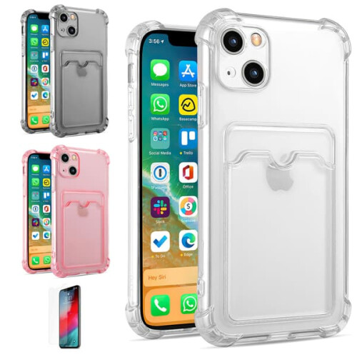 iPhone 13 case with card slot grey
