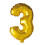 Foil Balloon Number 3 Gold 41cm 1