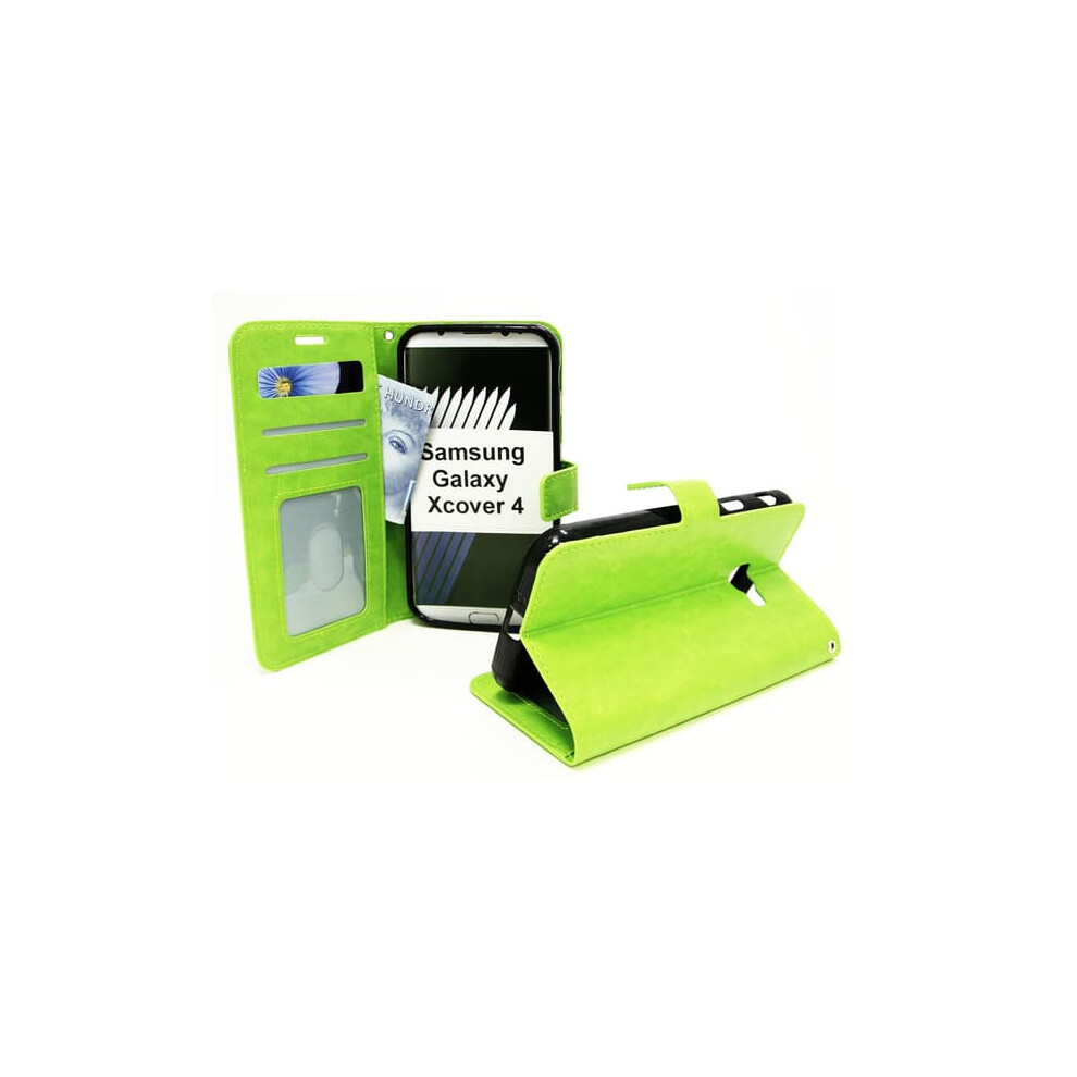 Crazy Horse Wallet For Samsung Galaxy Xcover 4 Green 962029737506