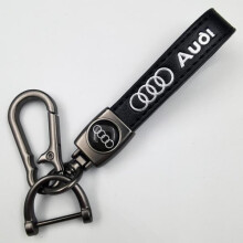 Car Leather Bike Keychain Metal Finish Heavy Duty Silver